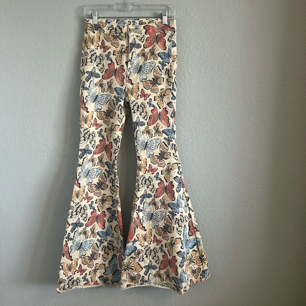 Free People Butterfly Detailed Bell Bottom Jeans